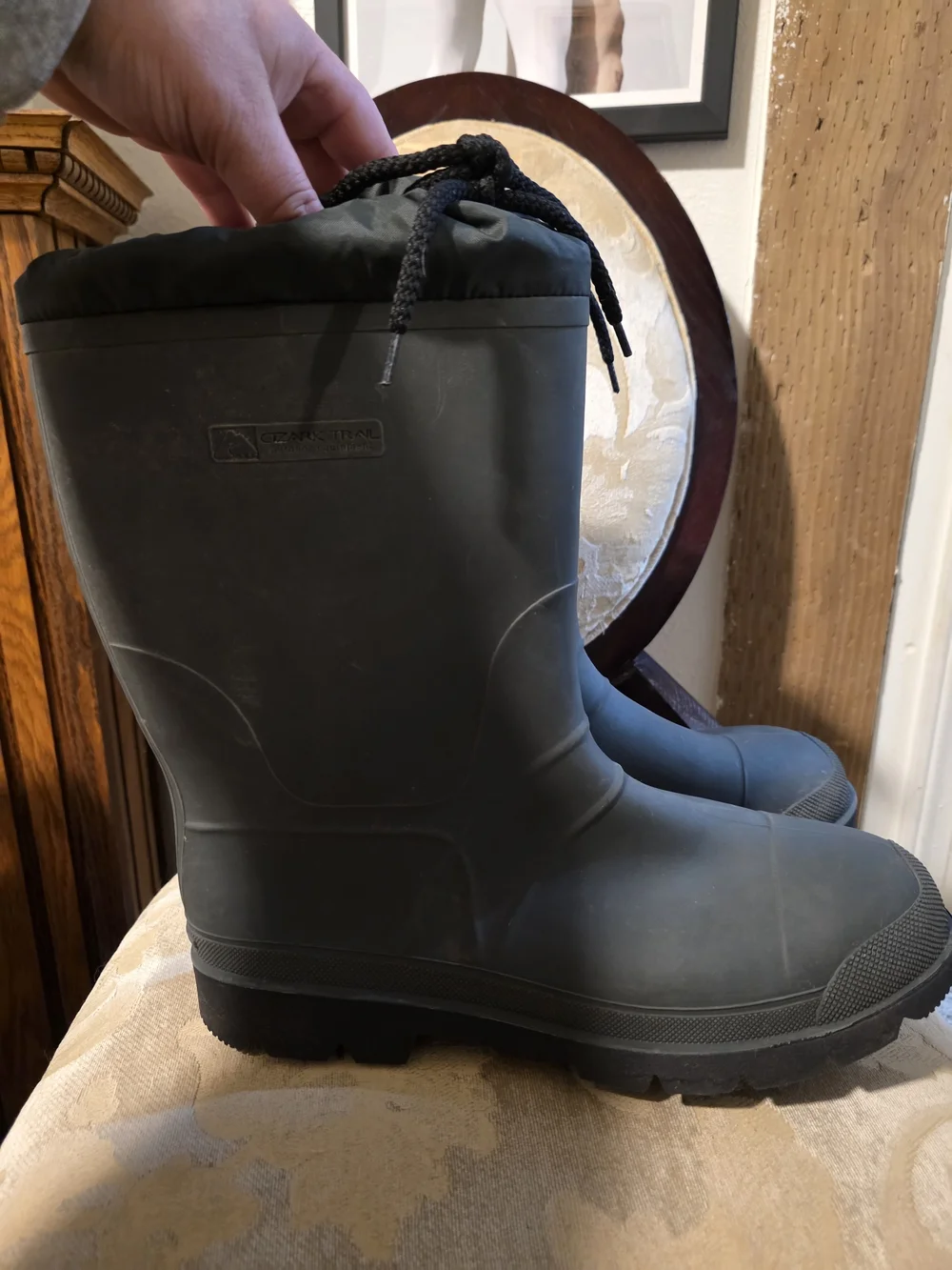 Ozark Trail Black Rain & Snow Boots with Lace Top